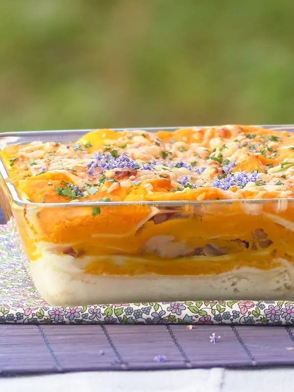 Lasagnes de potiron aux pleurotes