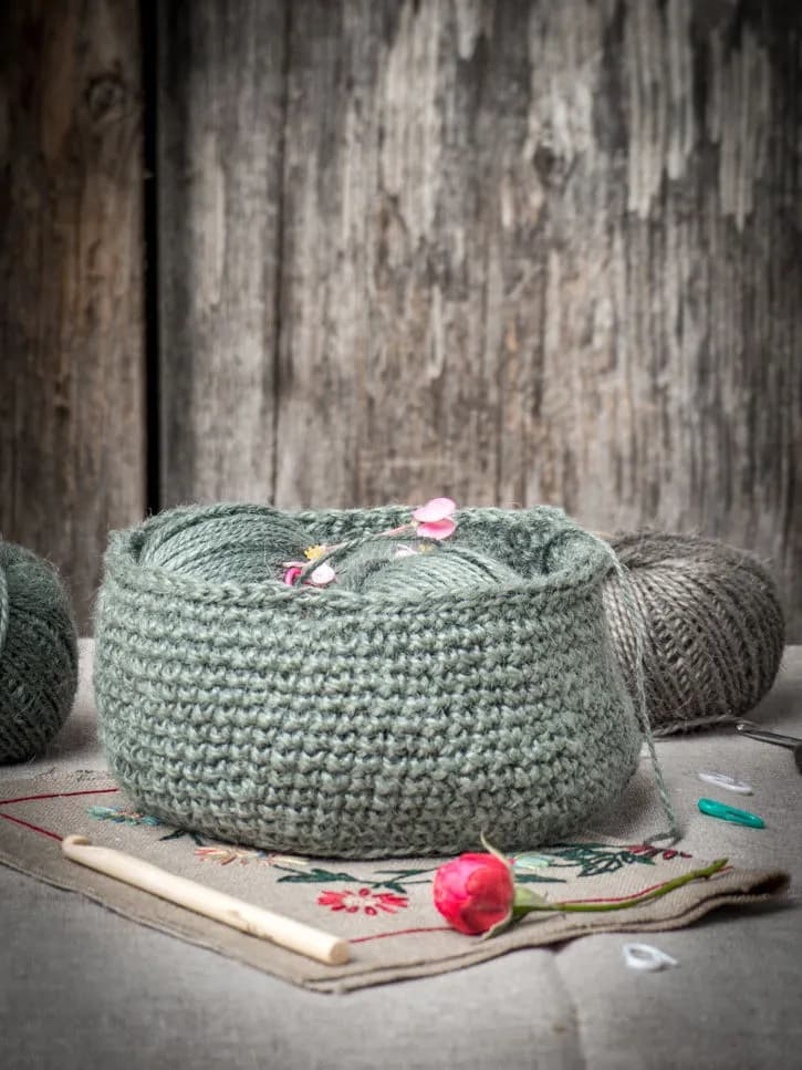 Petit panier au crochet très nature