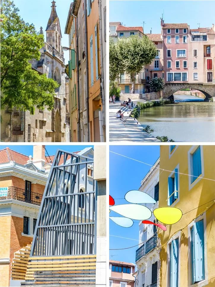 Ville de Narbonne habitations colorées