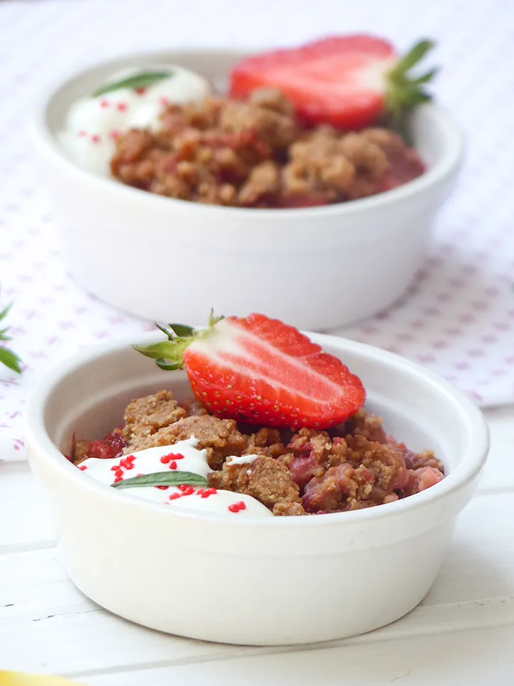 Crumble fraises rhubarbe