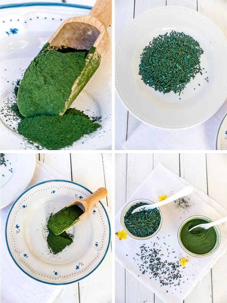 la spiruline en poudre et paillettes